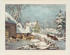 image of Currier & Ives "Winter Morning" painting