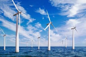 Image of wind turbines in the ocean