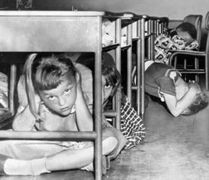 Image of duck and cover in case of nuclear attack